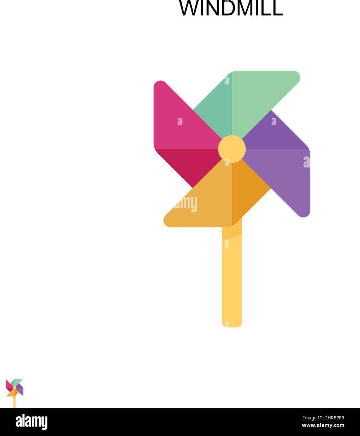 Einfaches Vektorsymbol für Windmühle. Illustration Symbol Design-Vorlage für Web mobile UI-Element. Stock Vektor