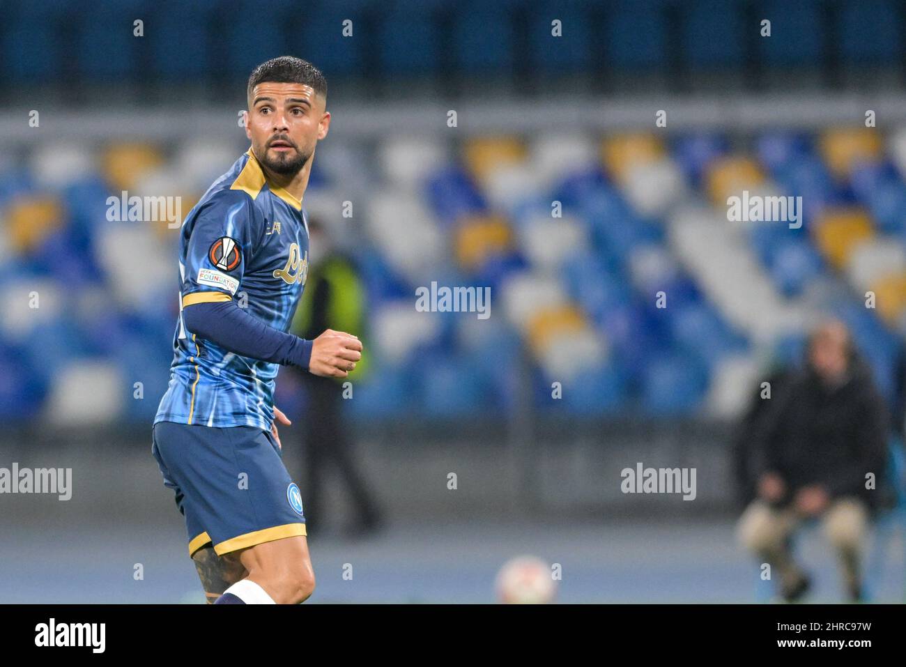 Neapel, Italien. 24.. Februar 2022. Lorenzo Insigne (24) SSC Napoli 1926 während des Spiels zwischen Napoli und Barcelona am 24. Februar 2022 Quelle: Independent Photo Agency/Alamy Live News Stockfoto