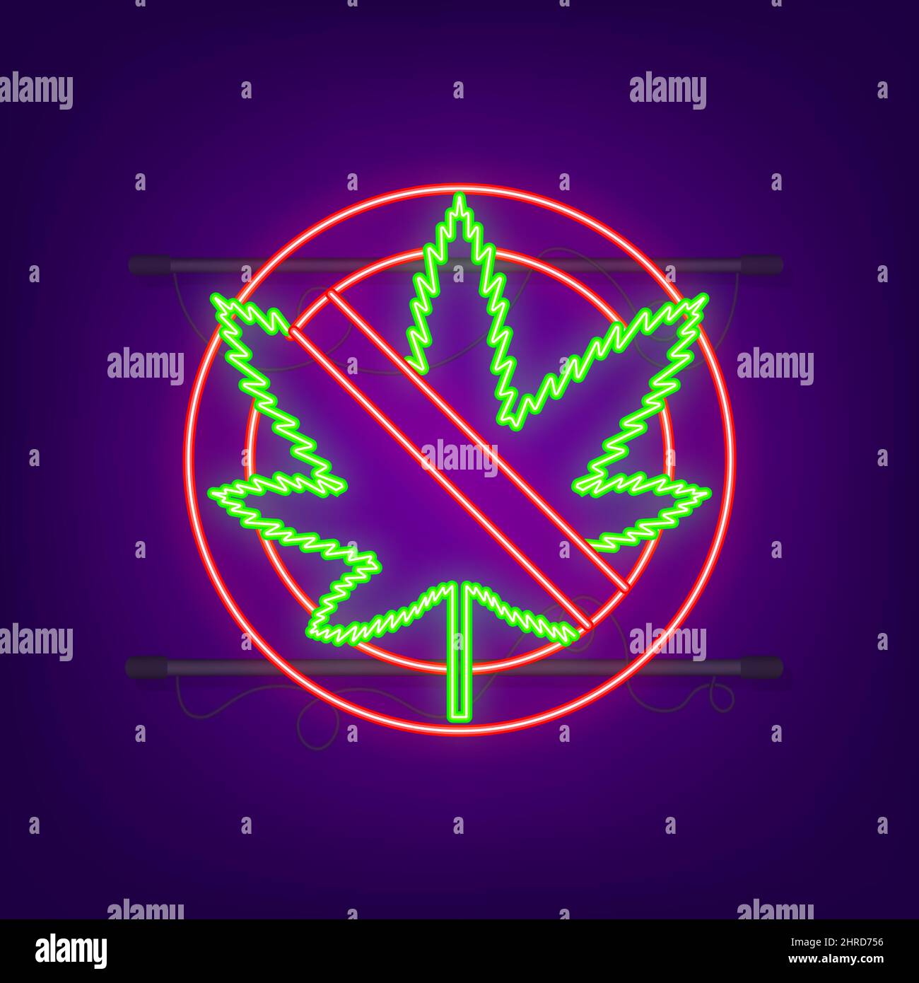 Rotes Neonsymbol ohne Buckel. Vektorgrafik. Stock Vektor