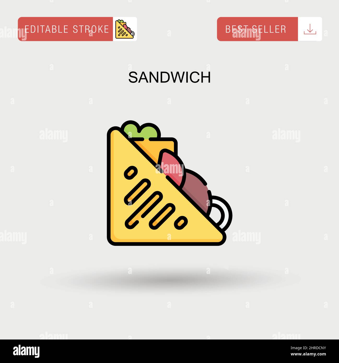 Einfaches Vektorsymbol „Sandwich“. Stock Vektor