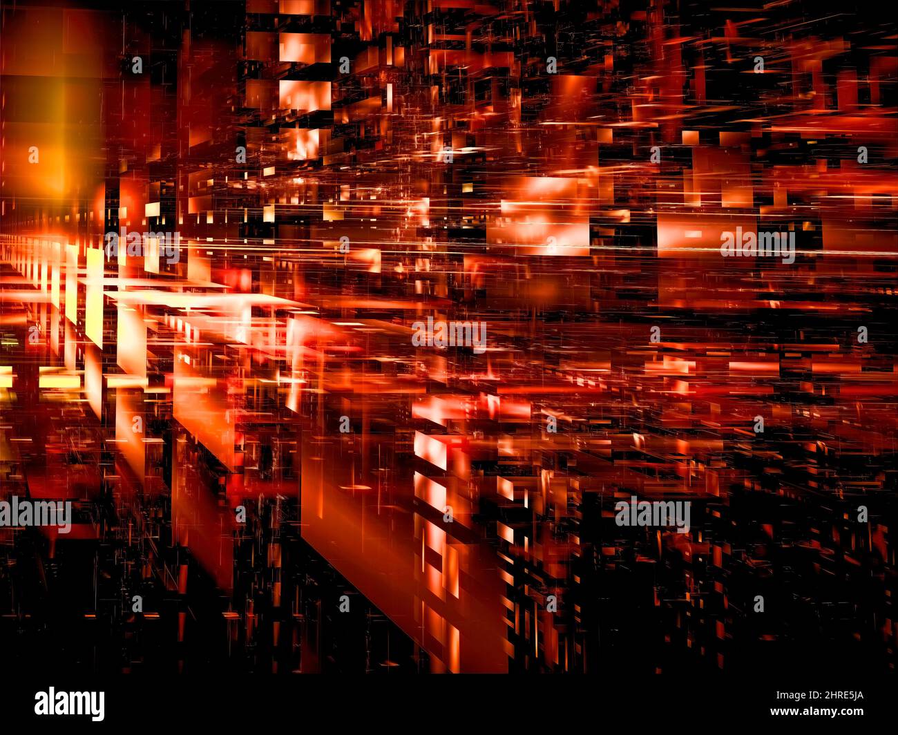 Science-Faciton Hintergrund mit Lichteffekten - Abstract 3D Illustration Stockfoto