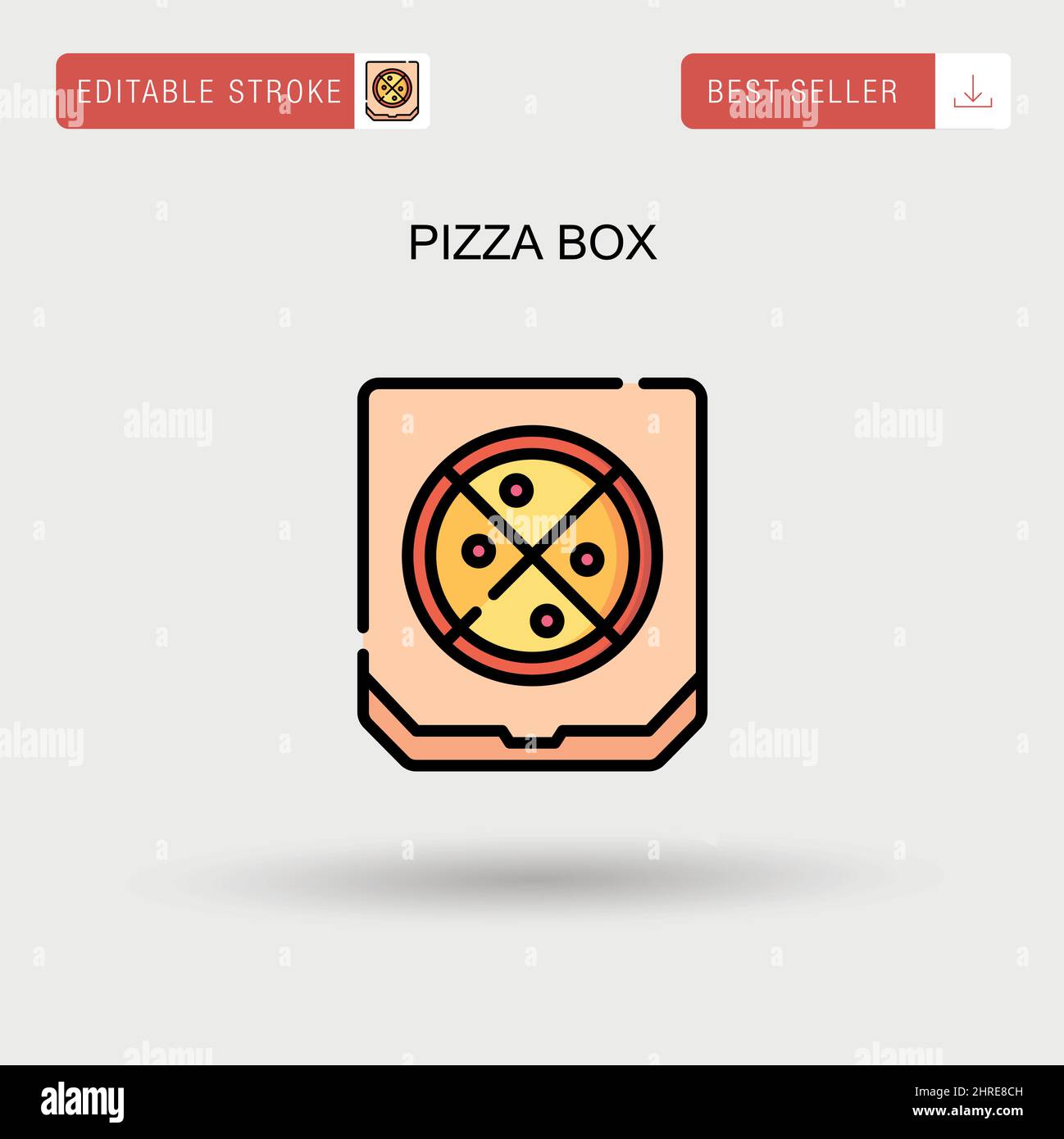 Pizza Box einfaches Vektor-Symbol. Stock Vektor