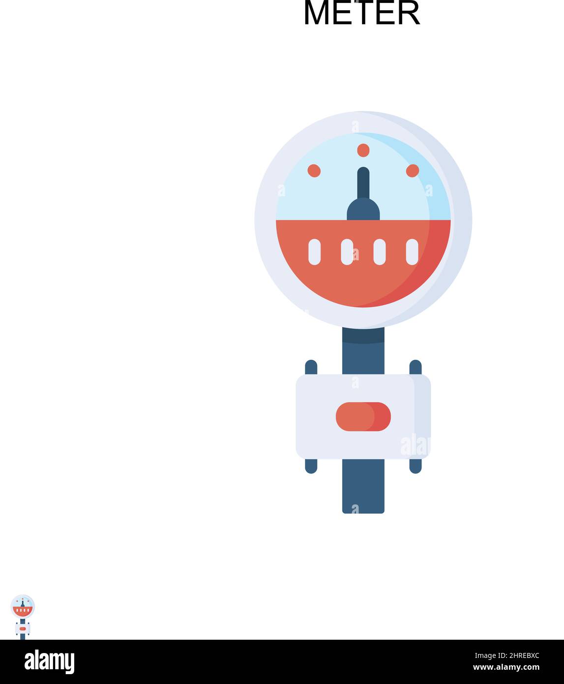 Einfaches Vektorsymbol für das Messgerät. Illustration Symbol Design-Vorlage für Web mobile UI-Element. Stock Vektor