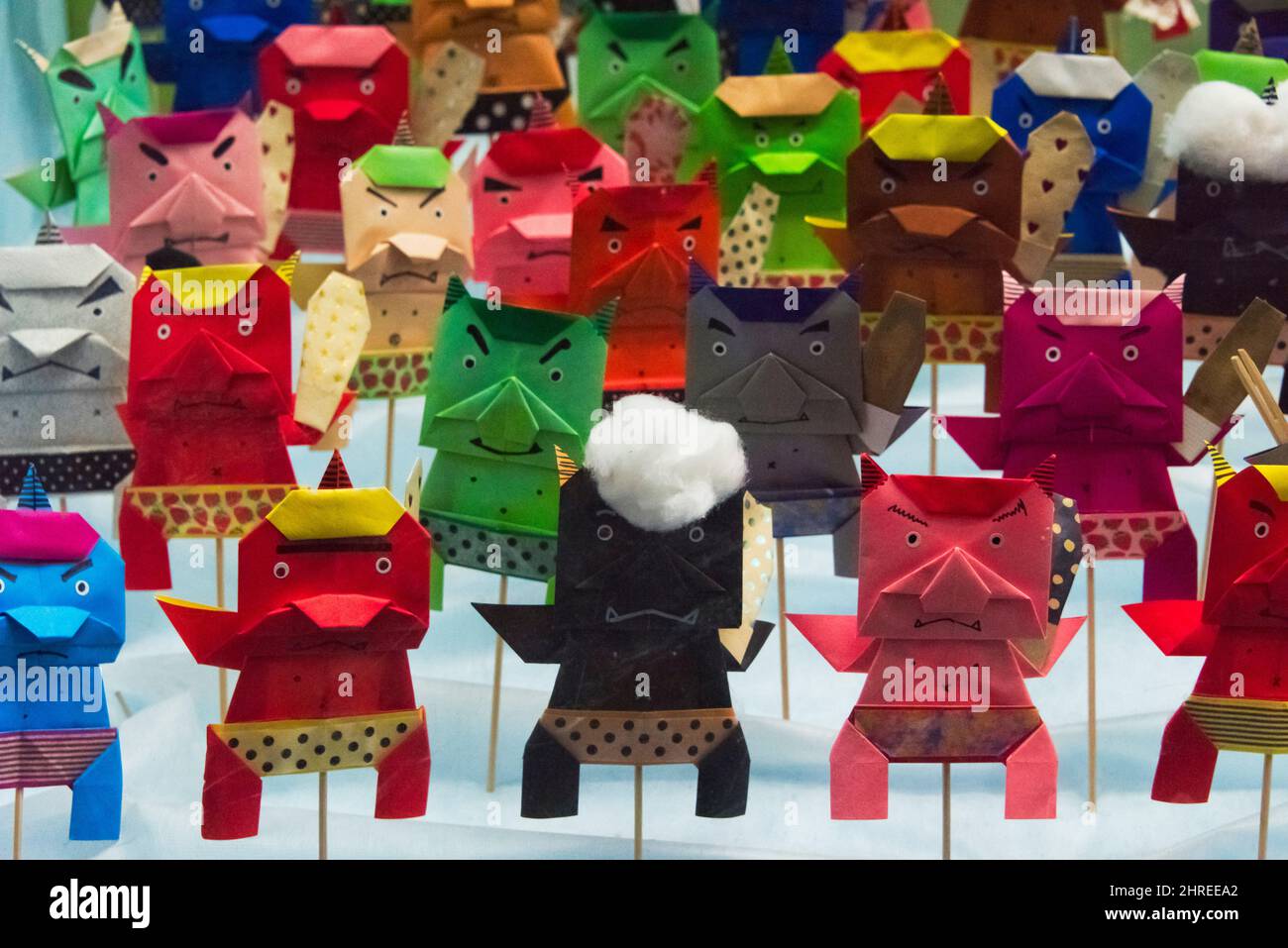 Origami von niedlichen Tieren, Tokio, Japan Stockfoto