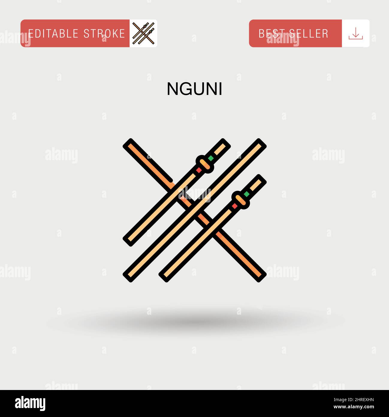 Einfaches Vektor-Symbol von Nguni. Stock Vektor