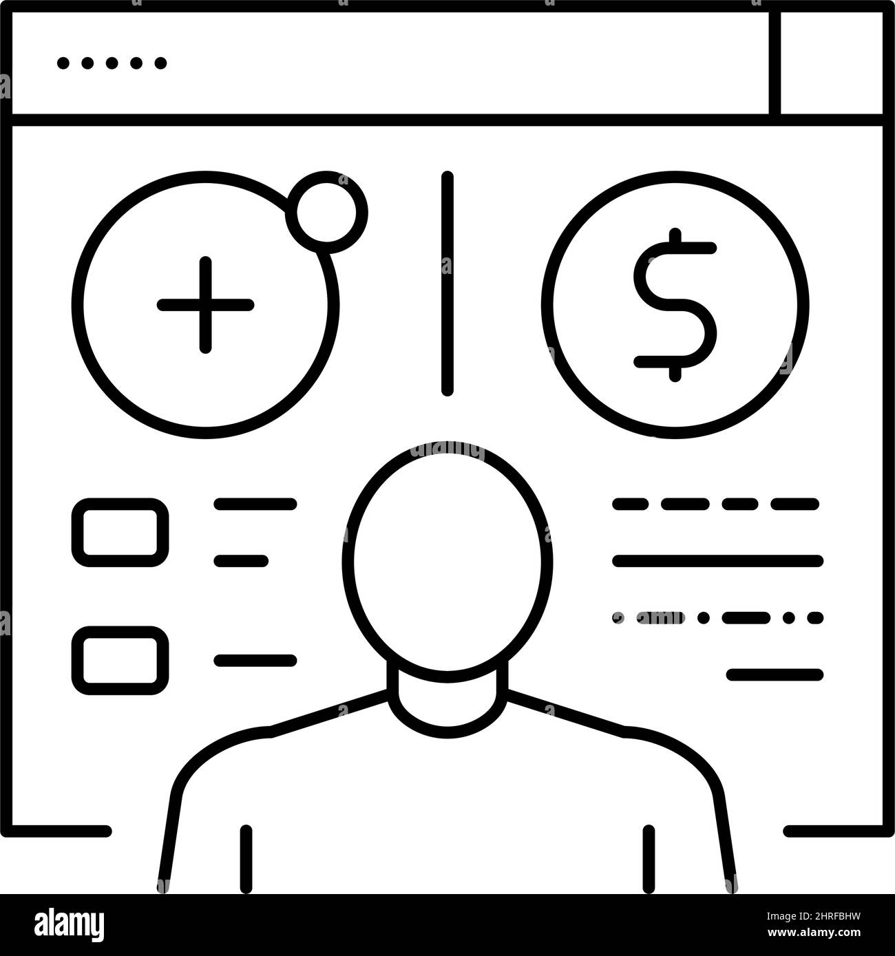 Illustration für Symbole zur Eröffnung von Kundenkonten Stock Vektor
