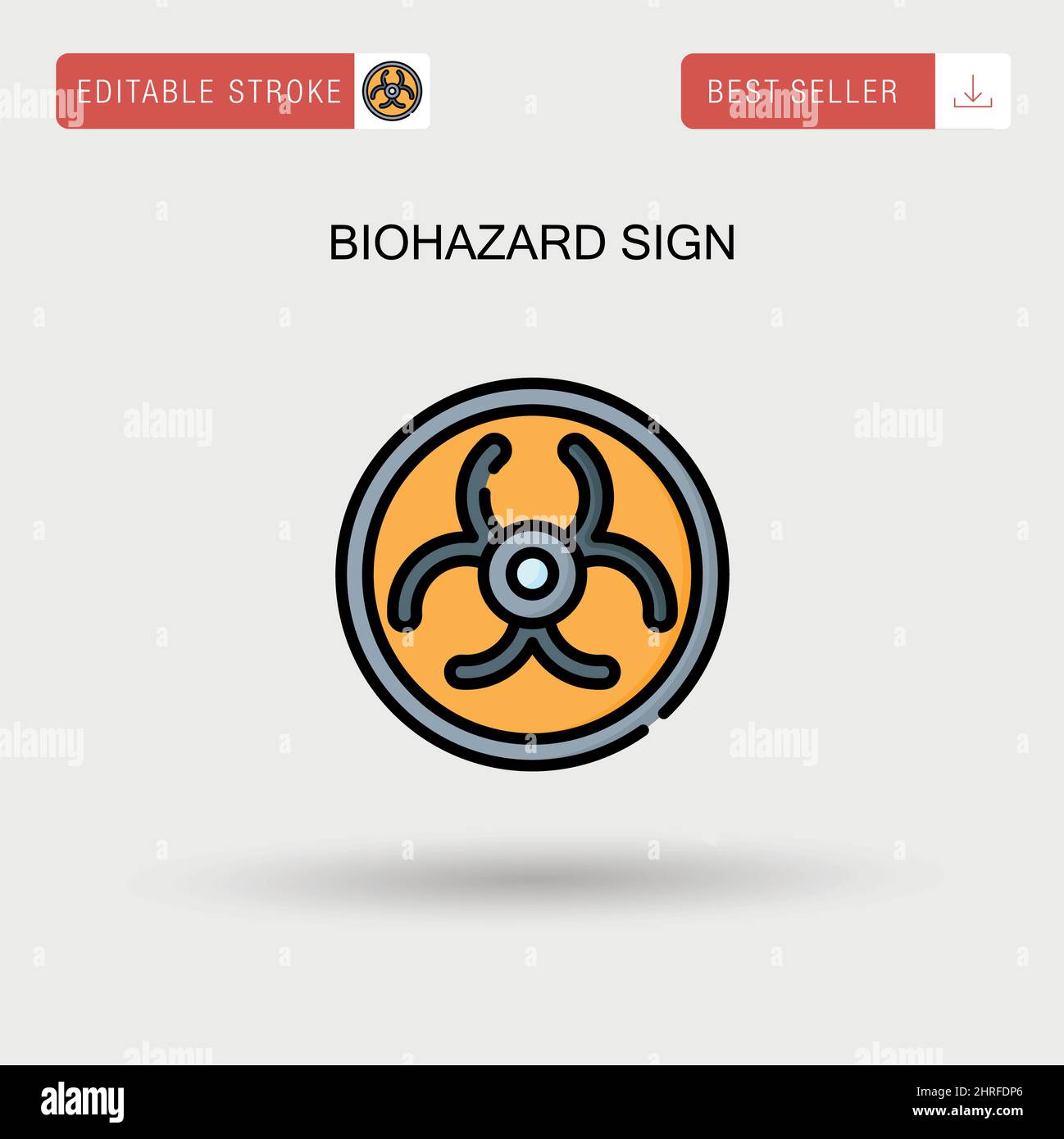 Biohazard-Zeichen einfaches Vektorsymbol. Stock Vektor