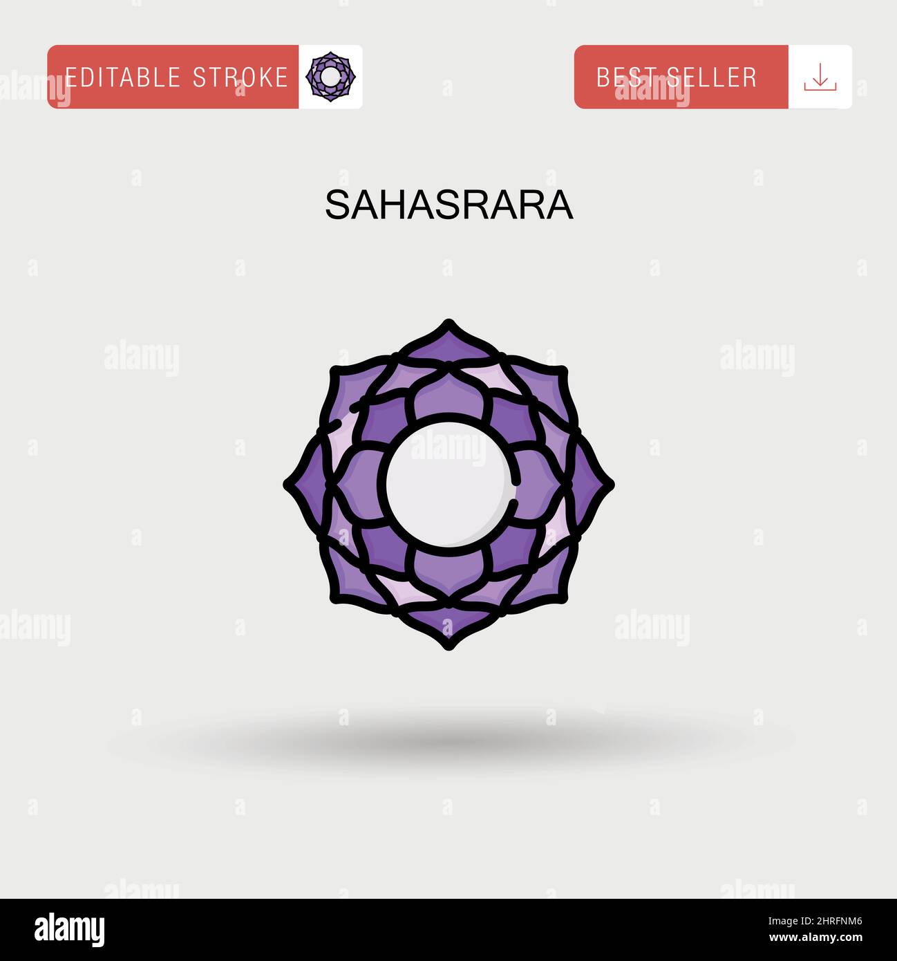 Einfaches Vektor-Symbol für Sahasrara. Stock Vektor