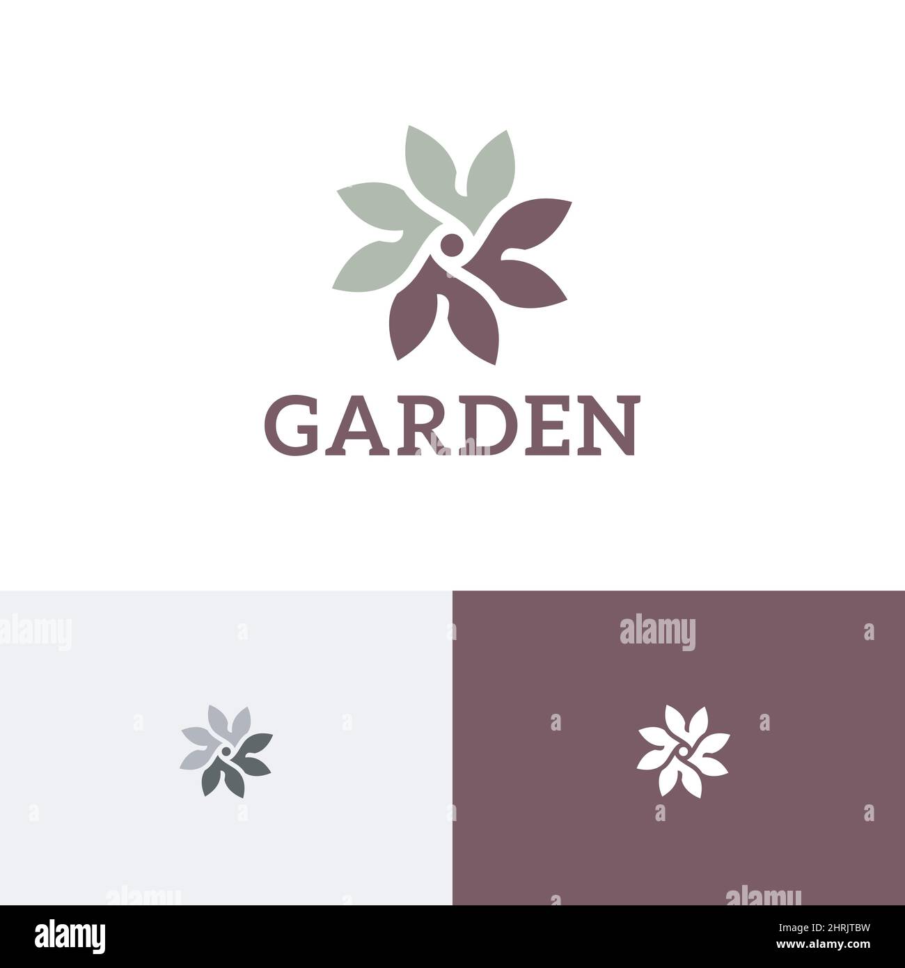 Garten Blume Florist Natur Einfache Moderne Logo-Vorlage Stock Vektor