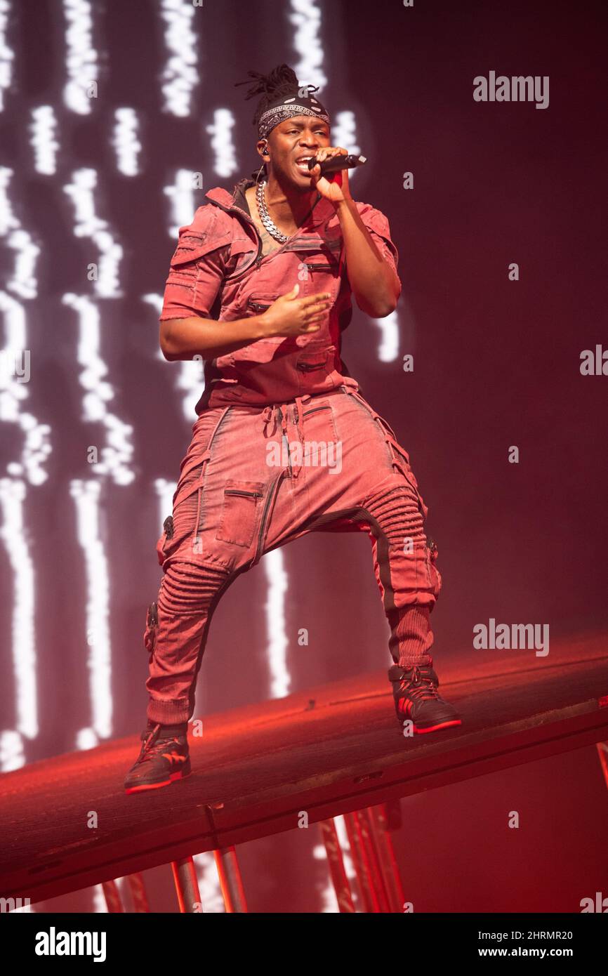 London, Großbritannien. 26. Februar 2022. KSI tritt in der Wembley Arena in London auf. Bilddatum: Samstag, 26. Februar 2022. Bildnachweis sollte lauten: Matt Crossick/Empics/Alamy Live News Stockfoto