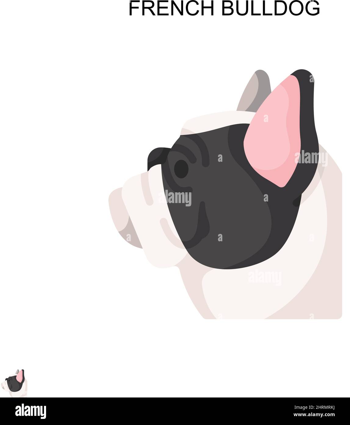 Einfaches Vektor-Symbol für französische Bulldogge. Illustration Symbol Design-Vorlage für Web mobile UI-Element. Stock Vektor