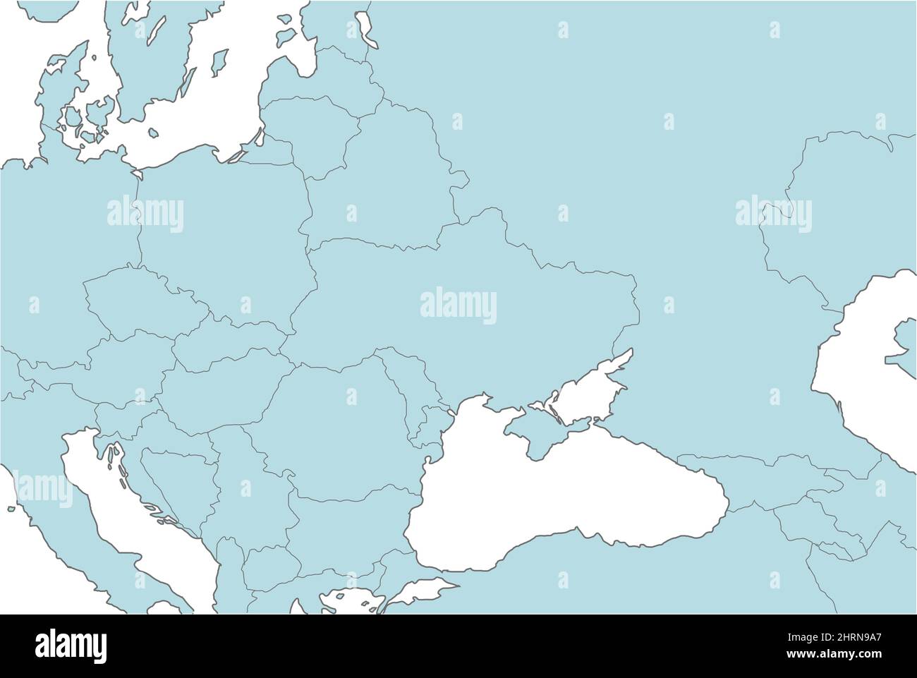 Kartenabbildungen der Ukraine, Russlands und der Nachbarländer ( kein Text ) Stock Vektor