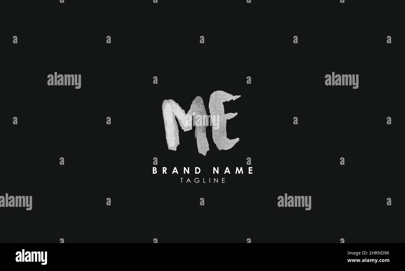 Alphabet Buchstaben Initialen Monogramm Logo ME, E und M Stock Vektor