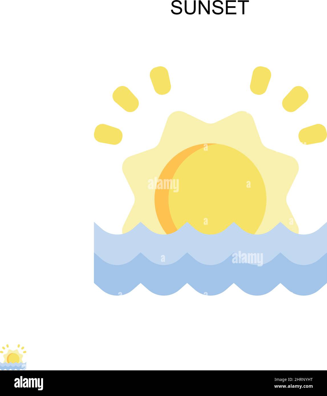 Einfaches Vektorsymbol „Sonnenuntergang“. Illustration Symbol Design-Vorlage für Web mobile UI-Element. Stock Vektor