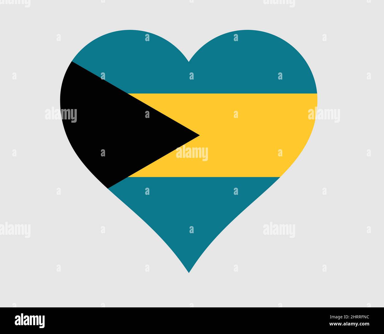 Die Bahamas Heart Flagge. Bahamian Love Shape Country Nation Nationale Flagge. Commonwealth of the Bahamas – Symbol für das Banner-Symbol. EPS-Vektorgrafik Stock Vektor