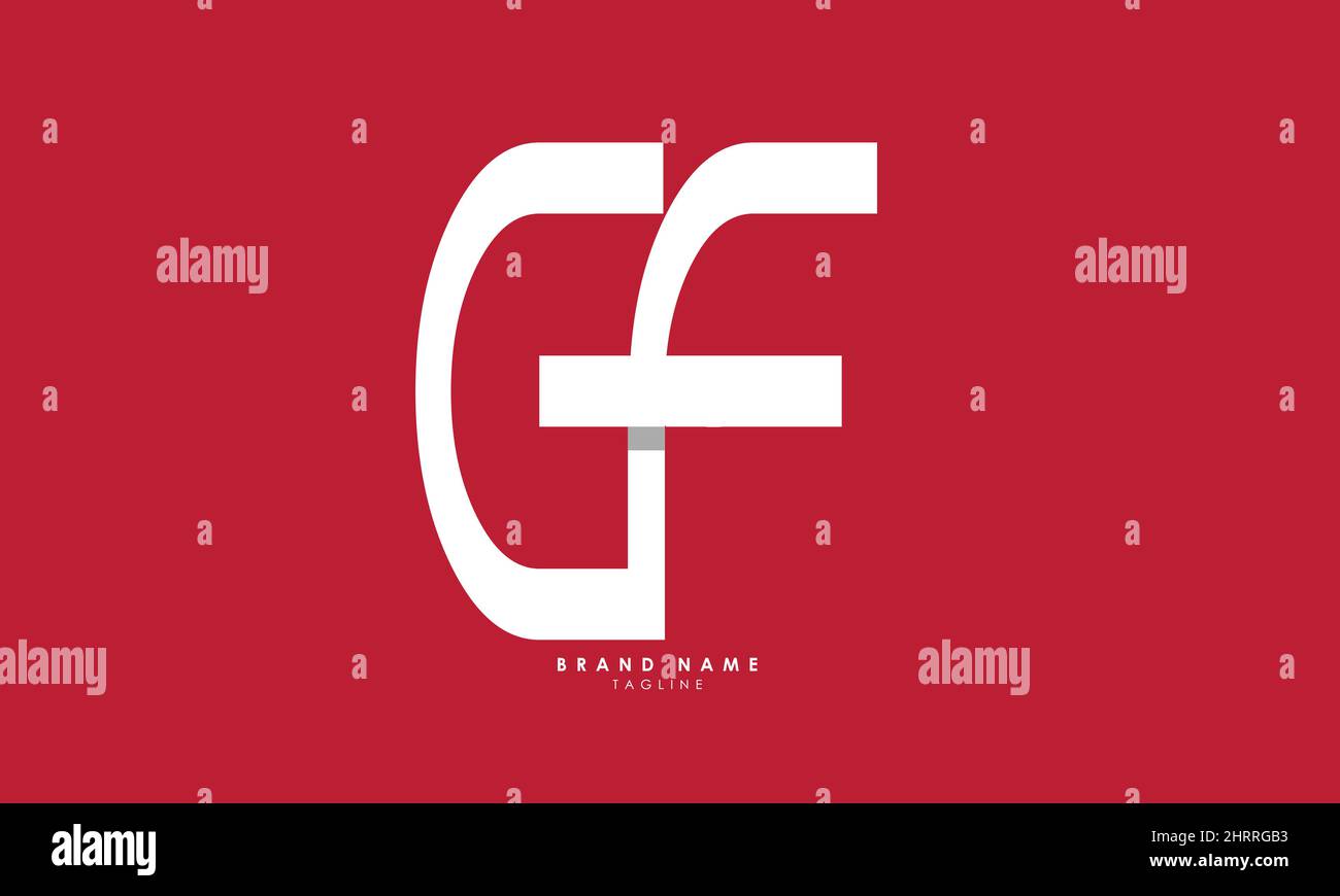 Buchstabenbuchstaben Initialen Monogramm Logo GF, FG, G und F Stock Vektor