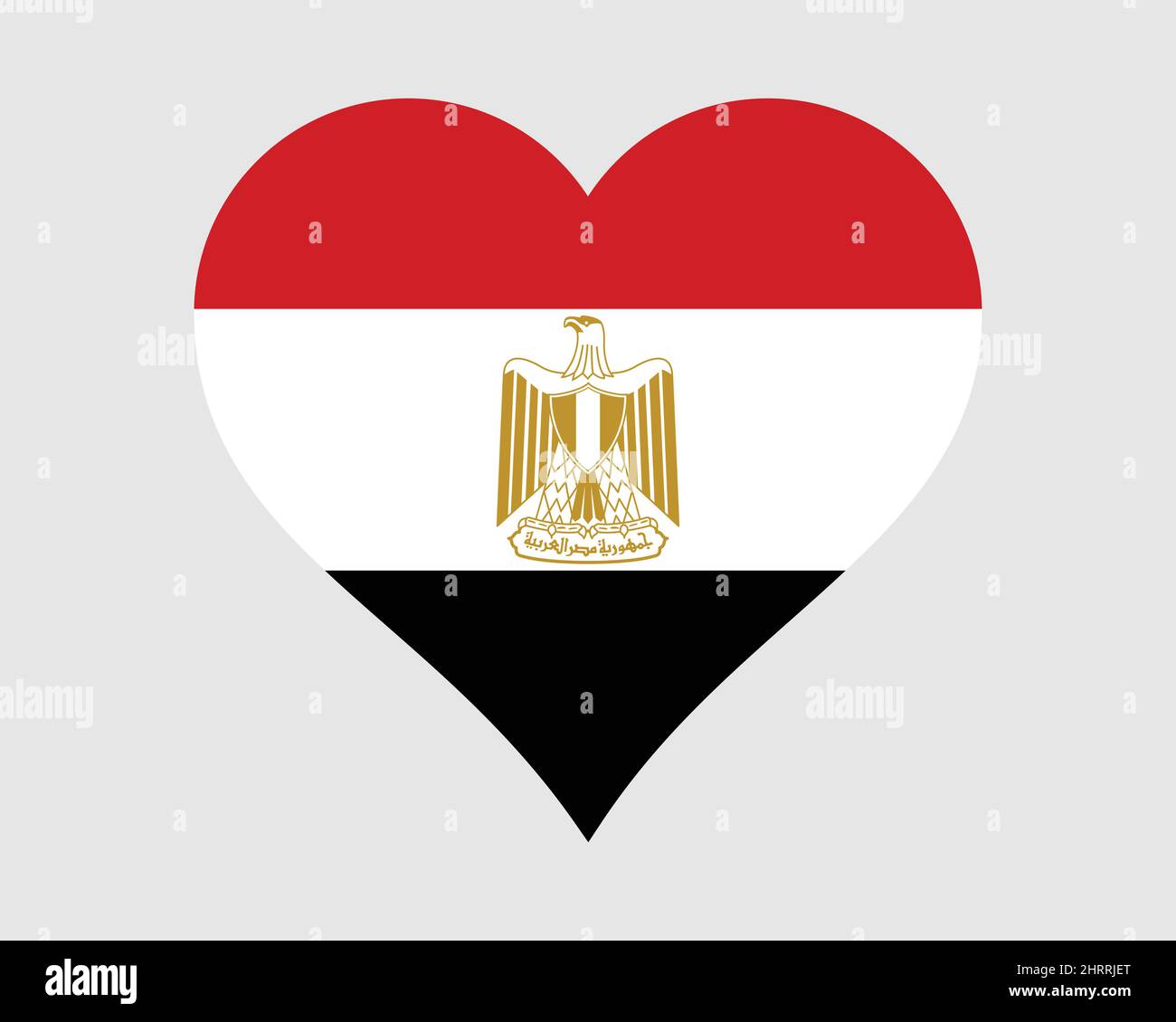 Ägypten Herz Flagge. Ägyptische Love Shape Country Nation National Flagge. Arabische Republik Ägypten Banner Symbol Zeichen Symbol. EPS-Vektorgrafik. Stock Vektor