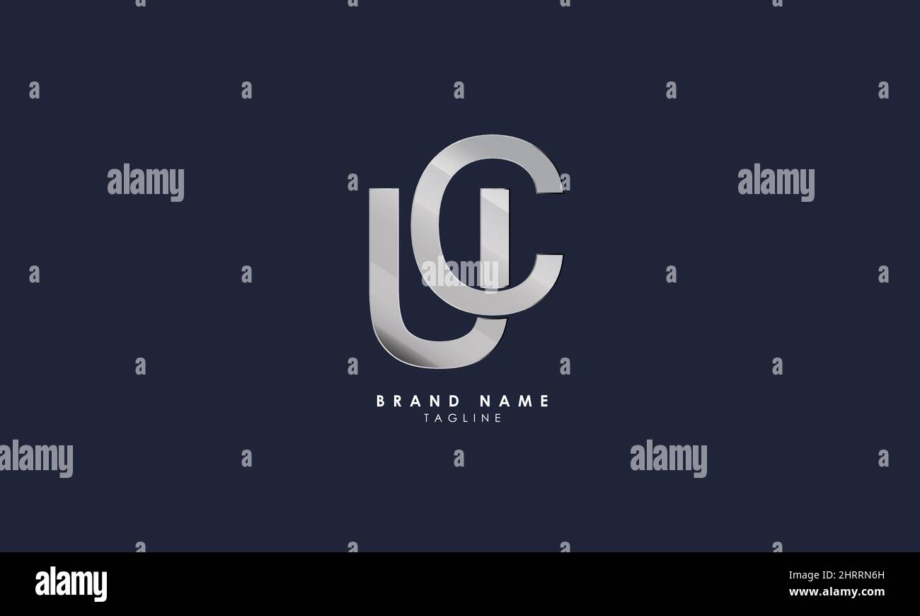 Buchstabenbuchstaben Initialen Monogramm-Logo UC, CU, U und C Stock Vektor