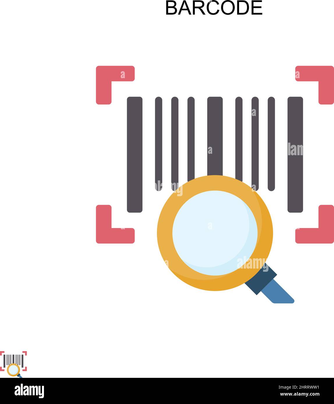 Einfaches Barcode-Vektorsymbol. Illustration Symbol Design-Vorlage für Web mobile UI-Element. Stock Vektor