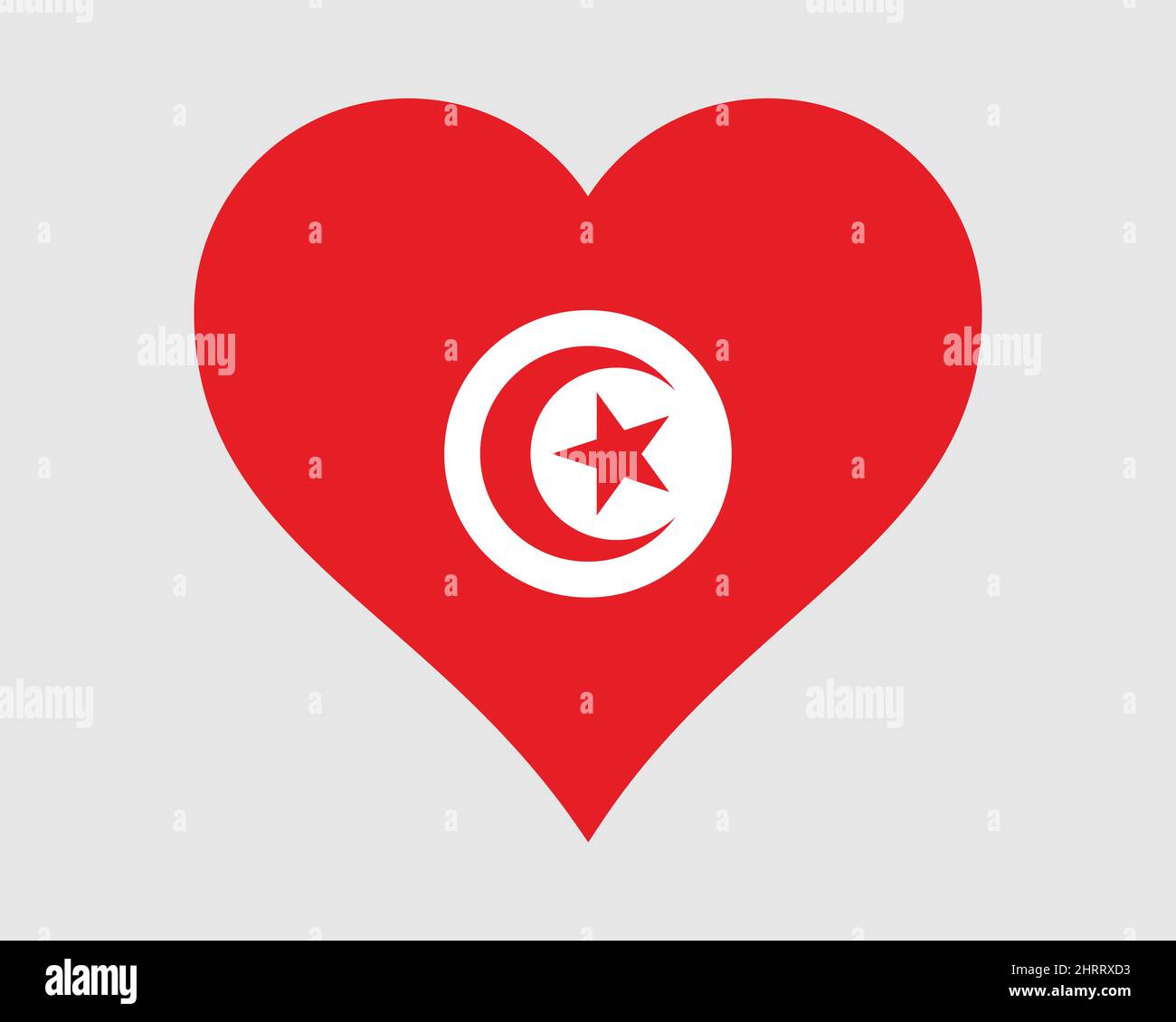 Herzflagge Tunesien. Tunesian Love Shape Country Nation Nationalflagge. Republik Tunesien Banner Symbol Zeichen Symbol Symbol. EPS-Vektorgrafik. Stock Vektor