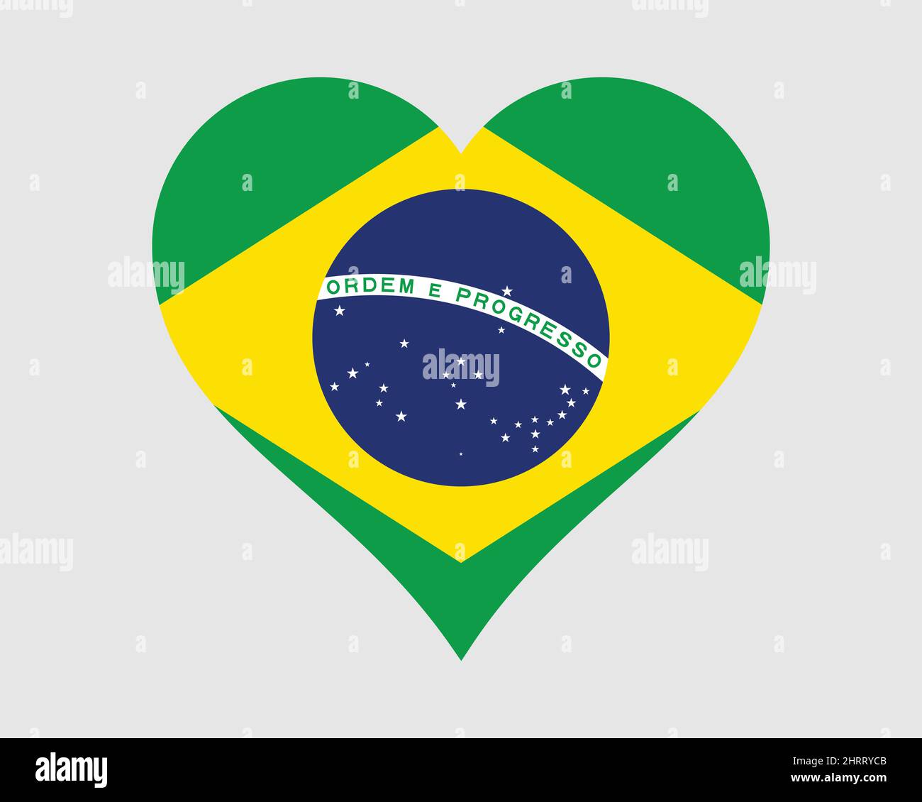 Herzflagge Brasilien. Brasilianische Liebe Form Land Nation National