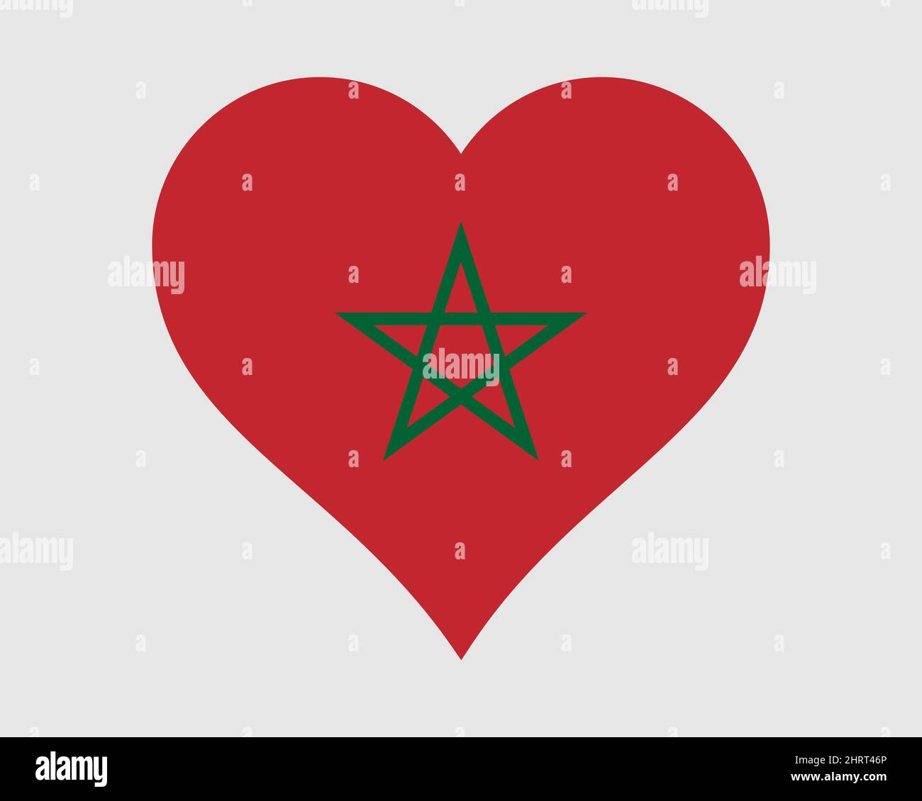 Marokko Herz Flagge. Marokkanische Liebe Form Land Nation Nationale