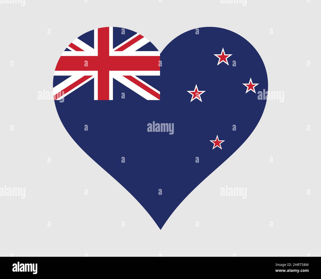 Neuseeland Herzflagge. Kiwi Love Shape Country Nation Nationalflagge. Symbol Für Das Symbol Des Neuen Zealder-Banner. EPS-Vektorgrafik. Stock Vektor