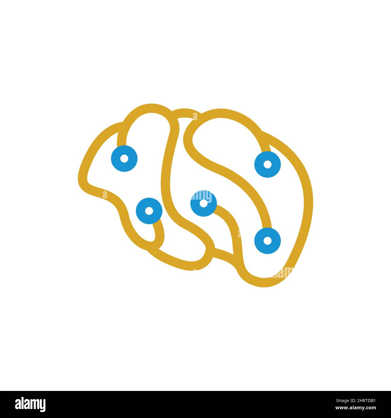 Kreative Gehirn Tech Logo Design in Linie Kunst. Tech Brain Logo Design Vektor-Vorlage Stock Vektor