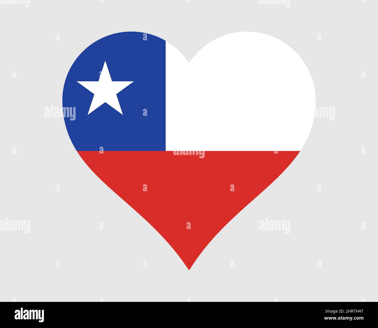 Chiles Herz Flagge. Chilenische Liebe Form Land Nation National Flagge. Republik Chile Banner Symbol Symbol Zeichen Symbol. EPS-Vektorgrafik. Stock Vektor
