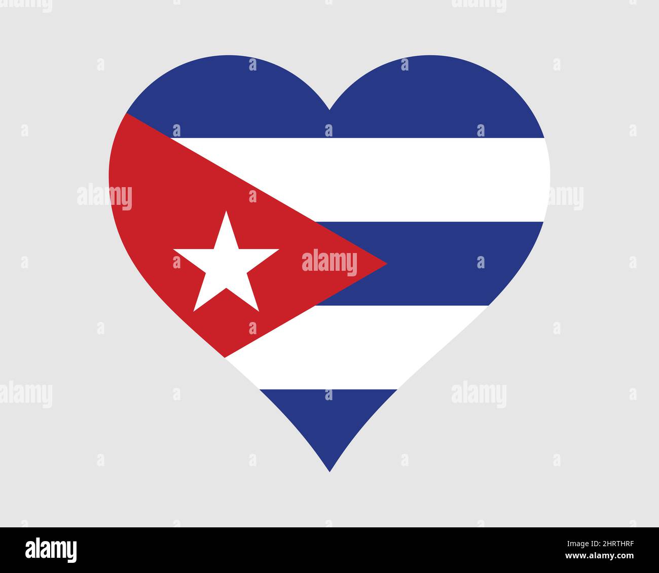 Flagge Kubas Herz. Cuban Love Shape Country Nation Nationale Flagge. Republik Kuba Banner Symbol Zeichen Symbol. EPS-Vektorgrafik. Stock Vektor