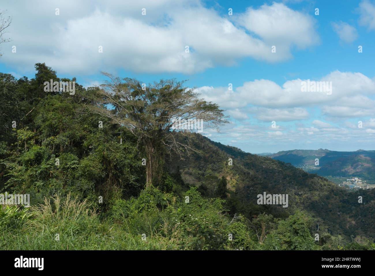 Schöner Himmel im Bergtal des Khao yai National Park. Stockfoto