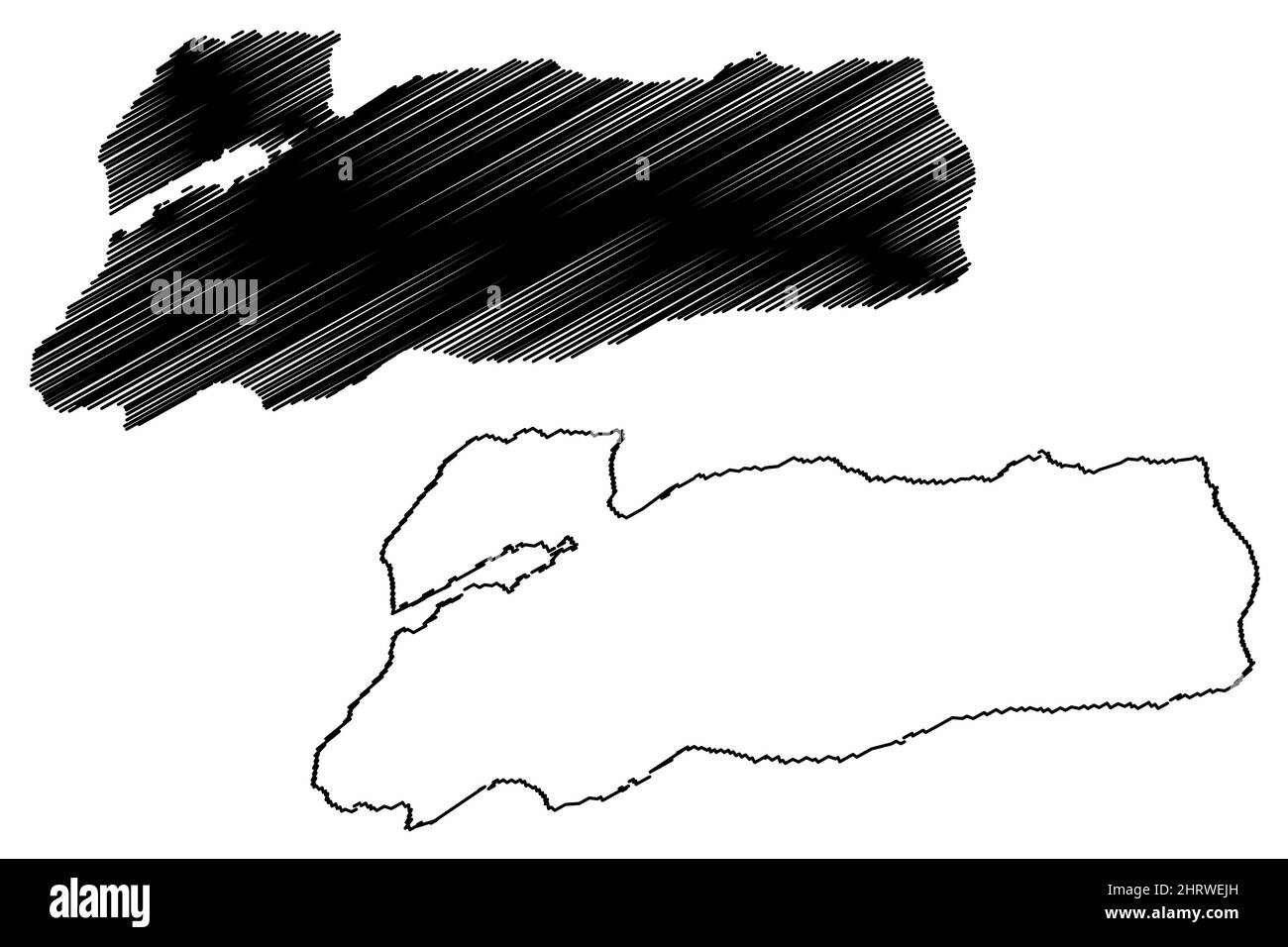Alor Island (Republik Indonesien, Inselgruppe der Kleinen Sunda-Inseln) Karte Vektorgrafik, Skizze Pulau Alor Karte Stock Vektor