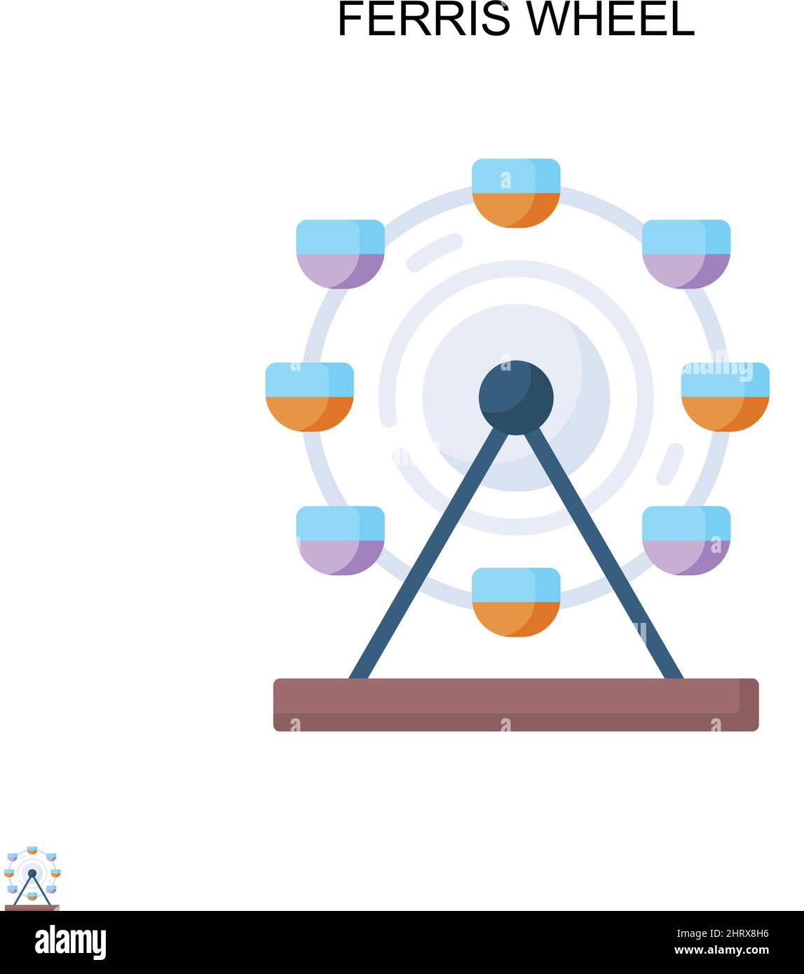 Einfaches Vektorsymbol für das Riesenrad. Illustration Symbol Design-Vorlage für Web mobile UI-Element. Stock Vektor