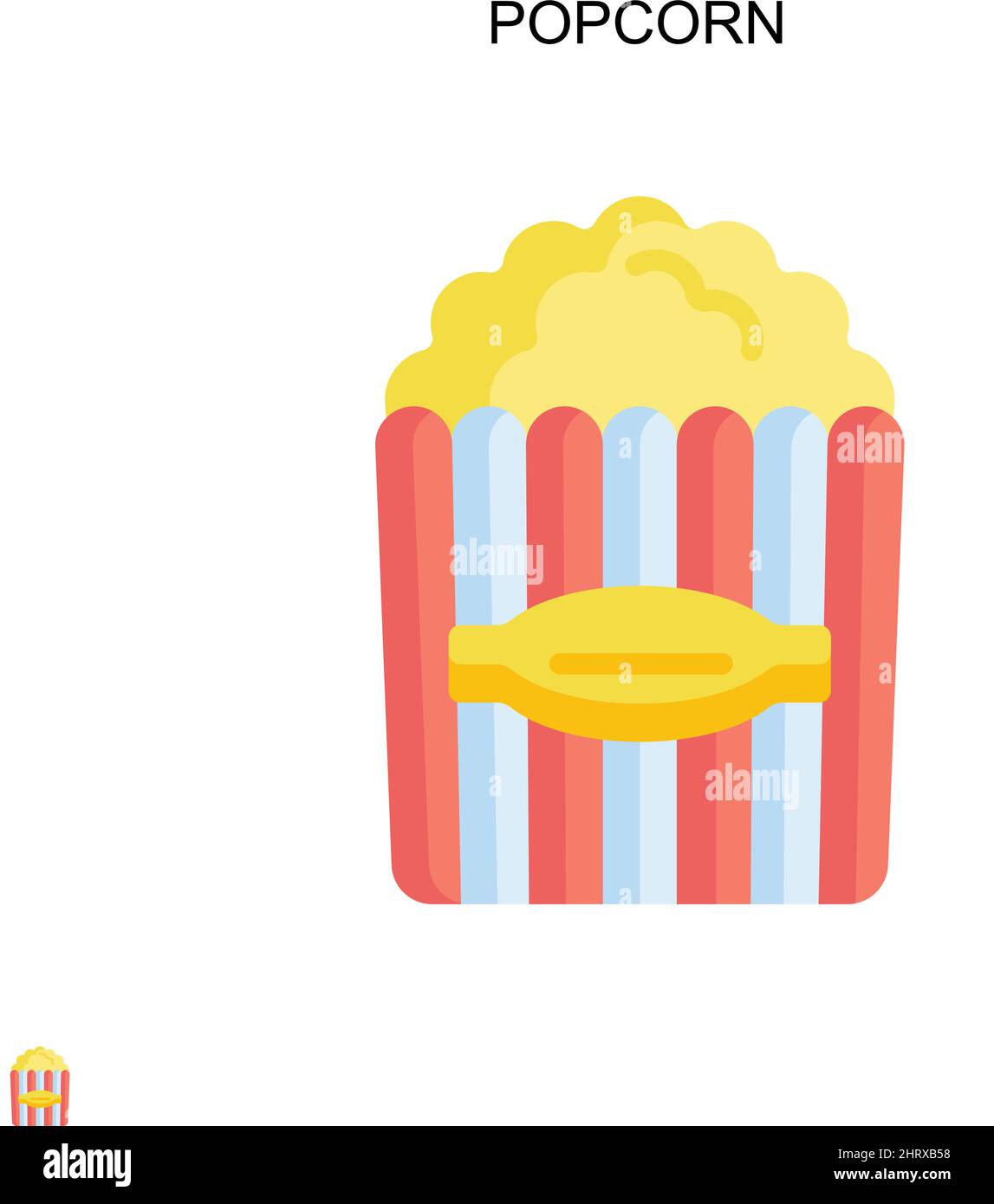 Einfaches Vektorsymbol Popcorn. Illustration Symbol Design-Vorlage für Web mobile UI-Element. Stock Vektor