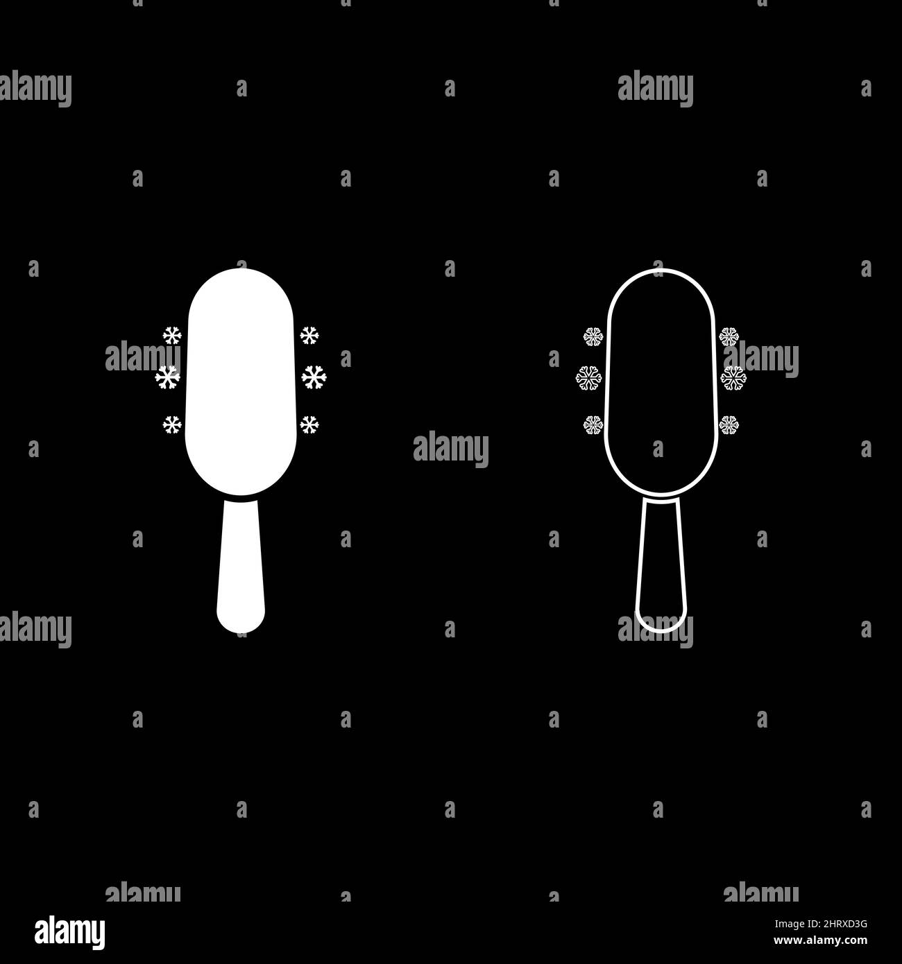 Eis auf Stick Set Symbol weiß Farbe Vektor Illustration Bild einfach solide füllen Kontur Kontur Linie dünn flach Stil Stock Vektor