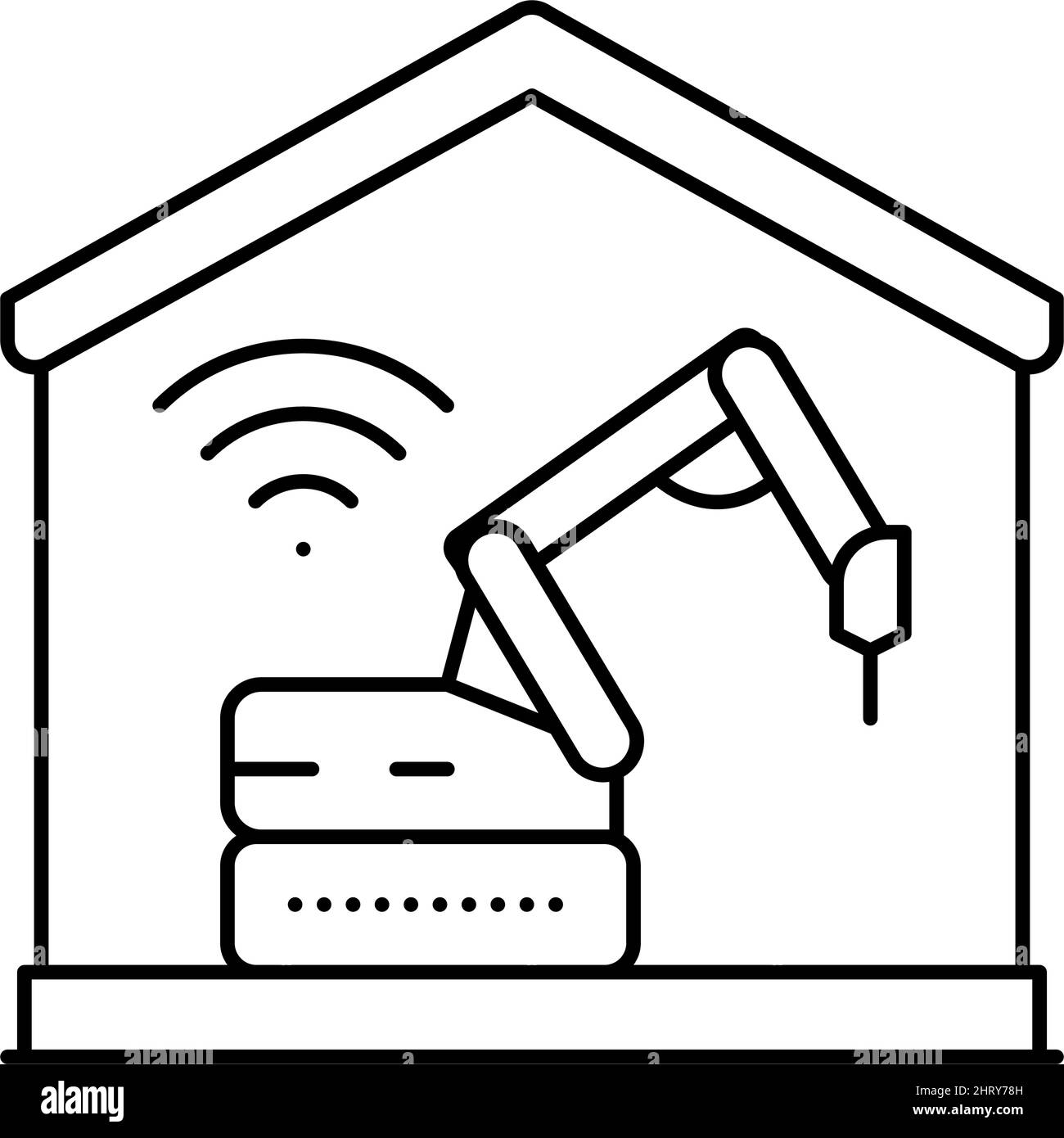 Abbildung des Symbols für abgesetzte Abrisse der Gebäudelinie Stock Vektor