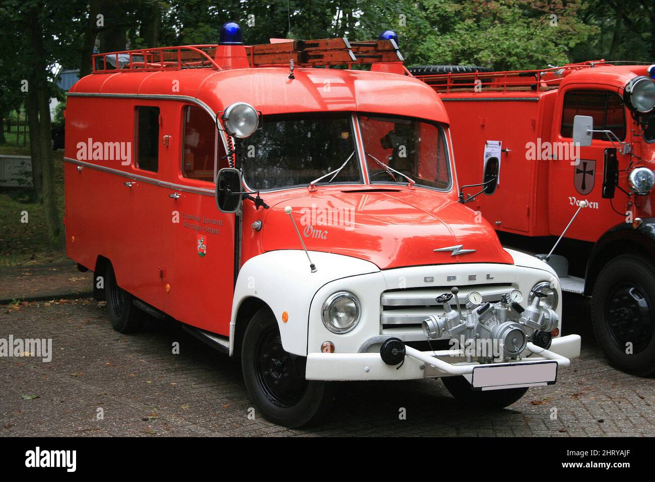 Ein opel-Blitzmotor bei einem Feuerwehrtreffen in der Nähe von bremen Stockfoto