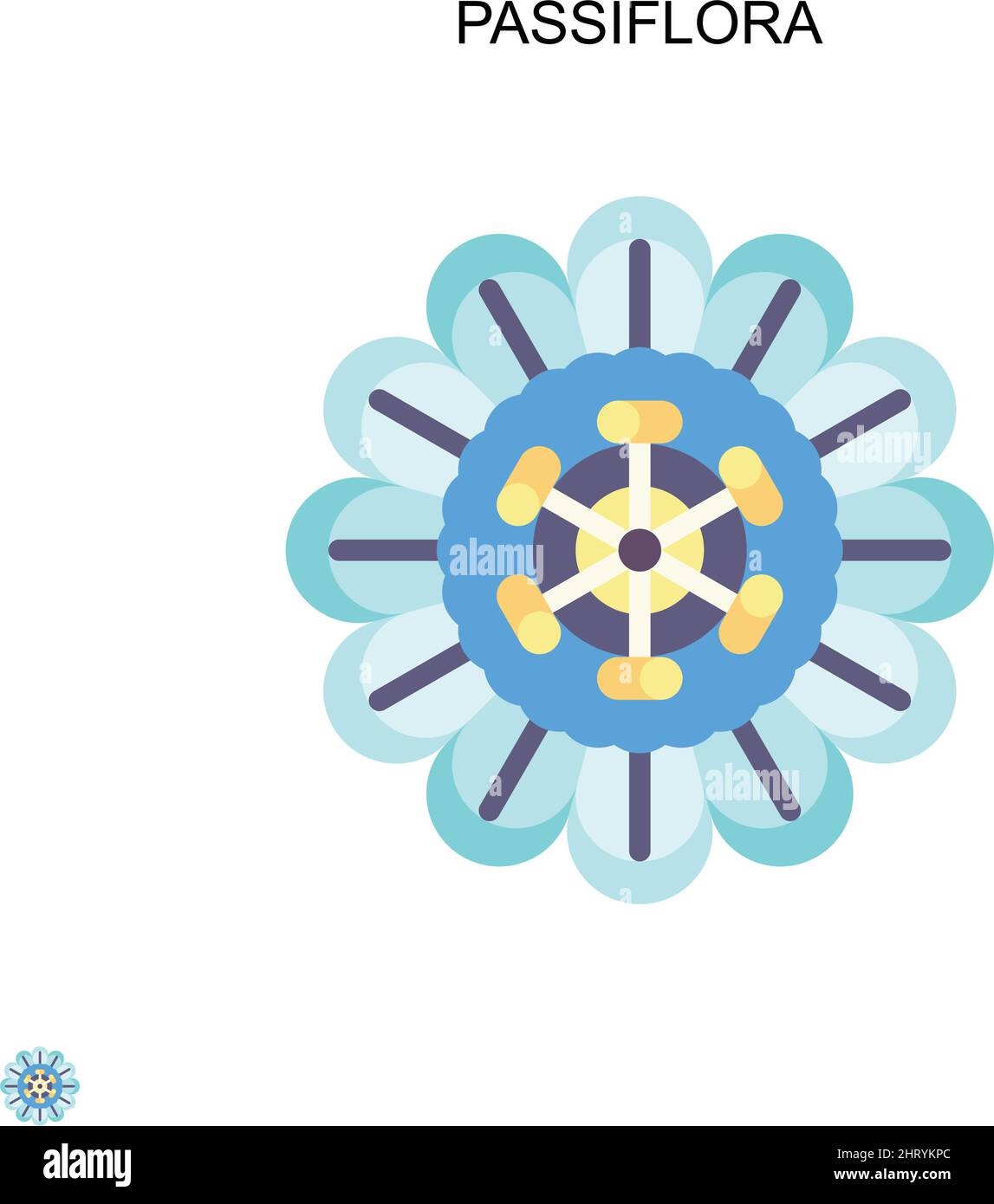 Einfaches Vektor-Symbol der Passiflora. Illustration Symbol Design-Vorlage für Web mobile UI-Element. Stock Vektor