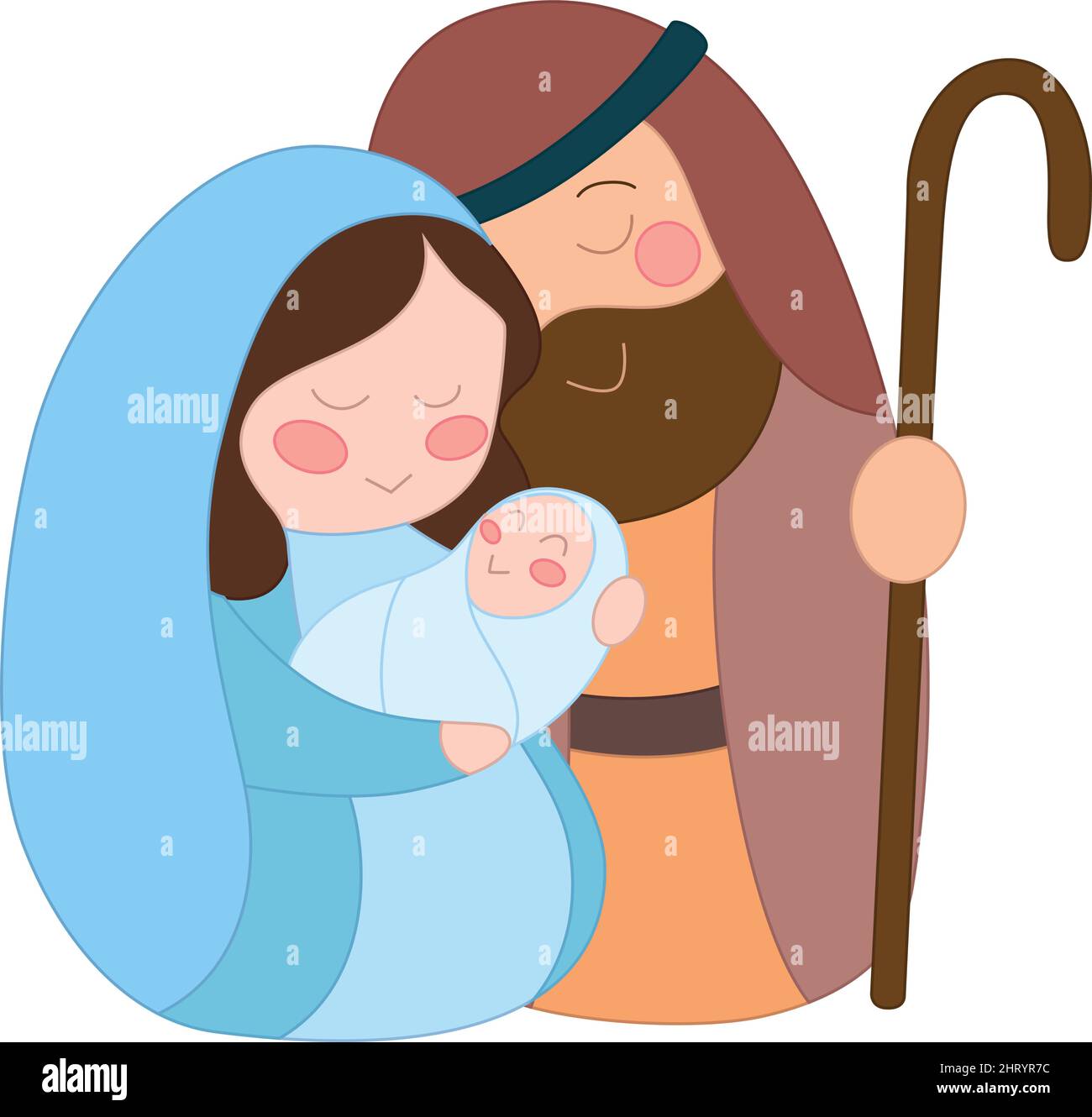 Weihnachtskrippe Weihnachten Weihnachtszeit Jungfrau Maria Joseph Baby Jesus Vektor Stock Vektor