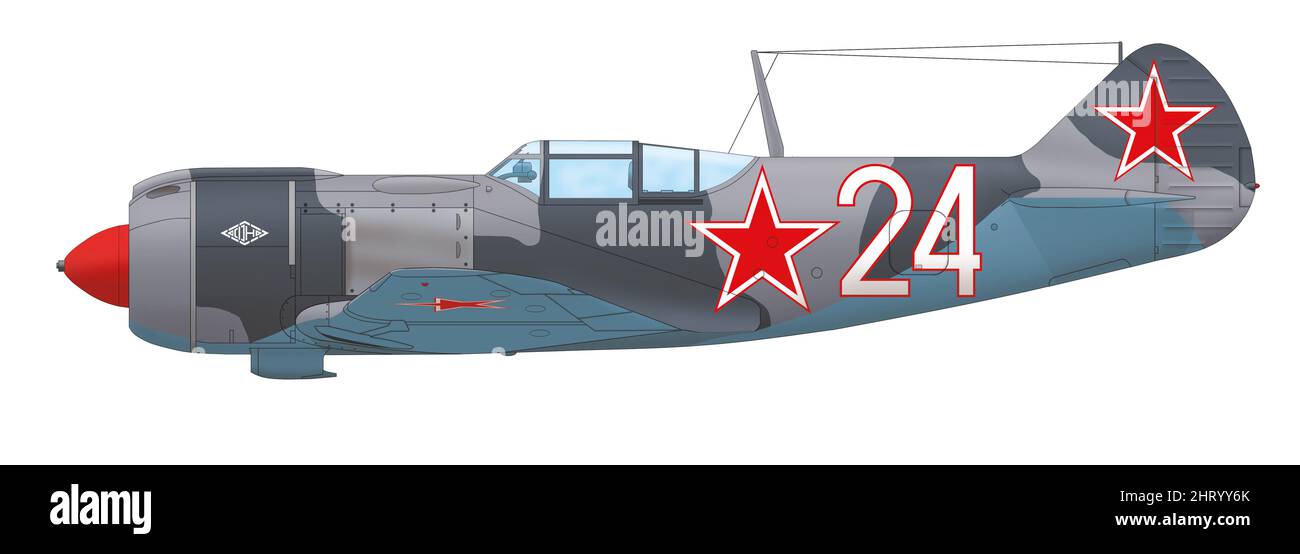 Lavochkin La-5FN pilotiert von Stanislav Hlučka des Tschechoslowakischen Unabhängigen Luftwaffenregiments 1., Slowakischer Nationalaufstand, September 1944 Stockfoto