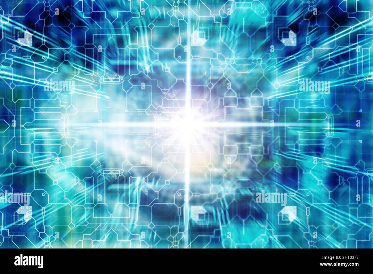 Quantencomputing und Qubits-Konzept Stockfoto