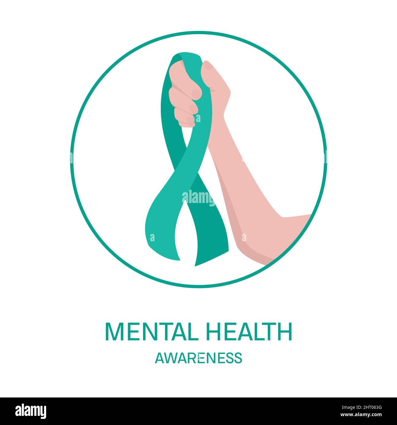 Band zur Sensibilisierung für psychische Gesundheit, konzeptuelle Illustration Stockfoto