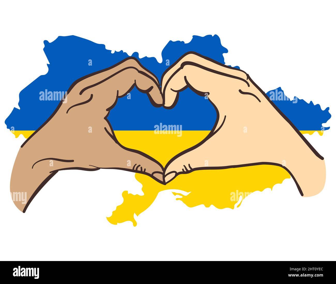 Sagen Sie Nein zum Krieg - russischer und ukrainischer Konflikt. Stock Vektor