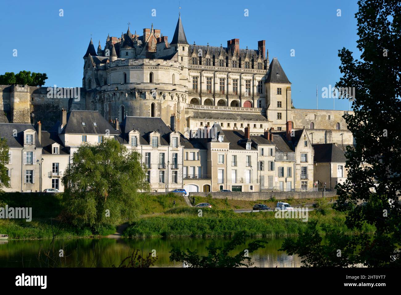 Prachtvolles Schloss, sehr berühmt von Amboise, einer Gemeinde im Département Indre-et-Loire in Zentralfrankreich. Stockfoto