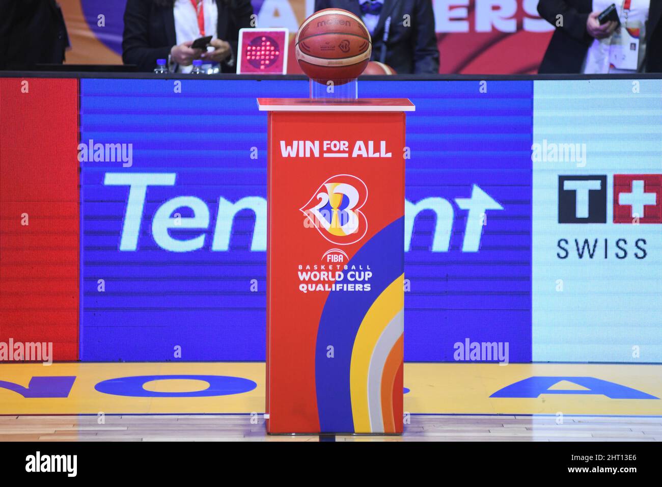 FIBA Americas: WM-Qualifikationssprecher. Fenster 2. Club Obras Sanitarias , Buenos Aires Stockfoto