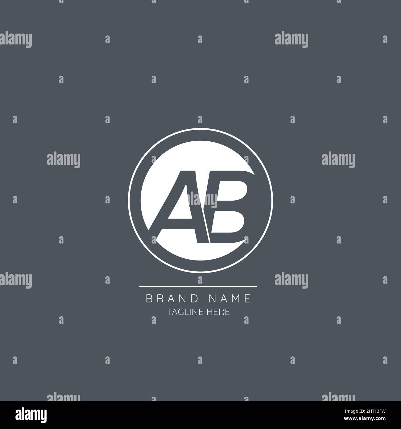 Abstrakter Buchstabe ab modernes Logo Stock Vektor
