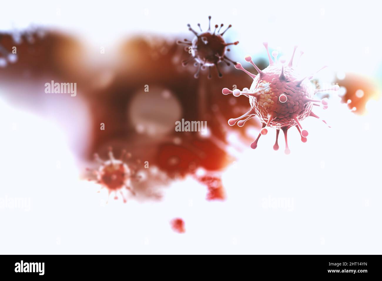 Epidemien-corona19-Viruszelle und Genkonzept 3D – Grafikhintergrund Stockfoto