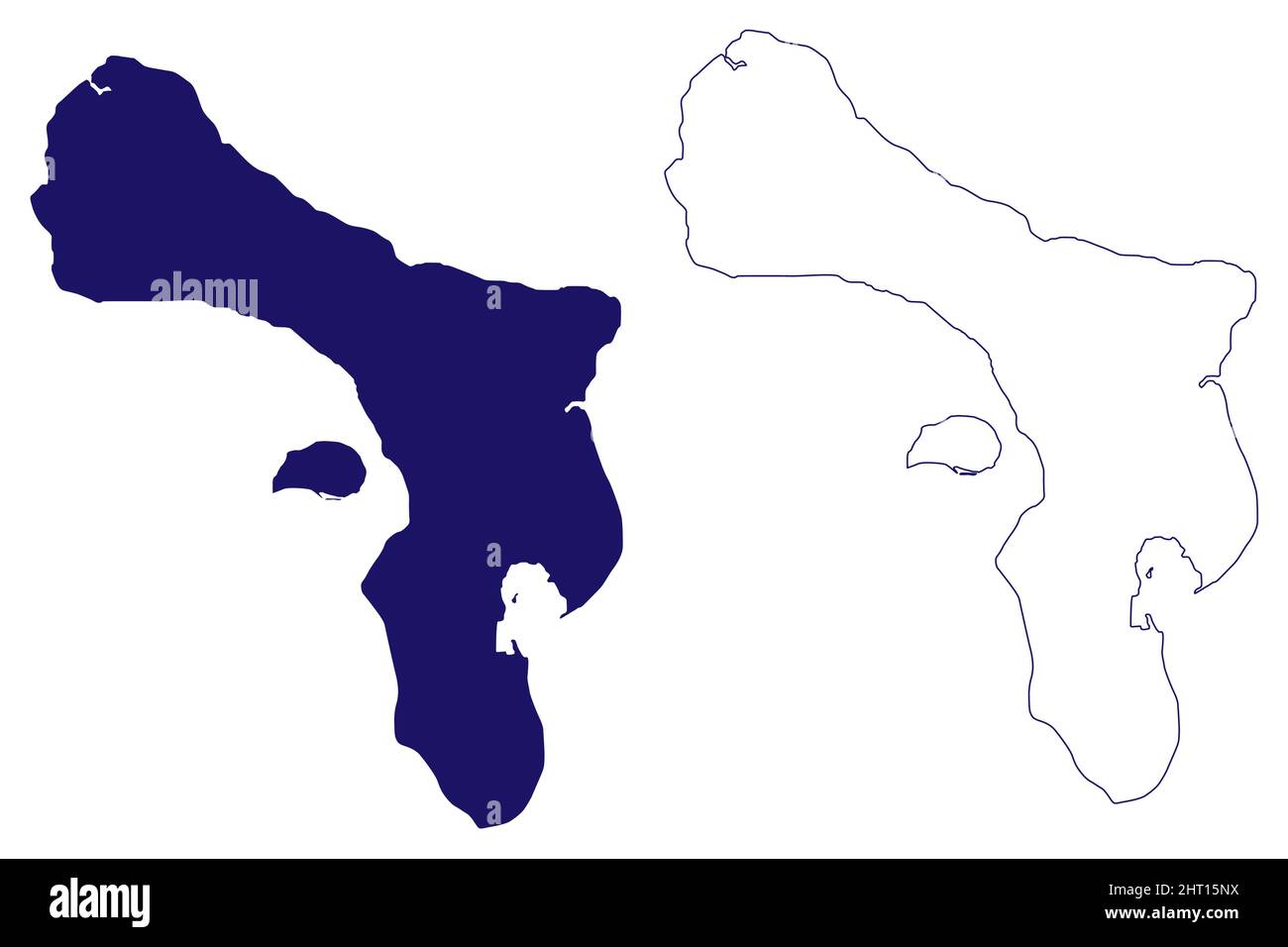 Bonaire Island (Königreich der Niederlande, Niederländische Antillen, Cenrtal Amerika, karibische Inseln) Kartenvektordarstellung, Scribble-Skizze Boneiru Stock Vektor