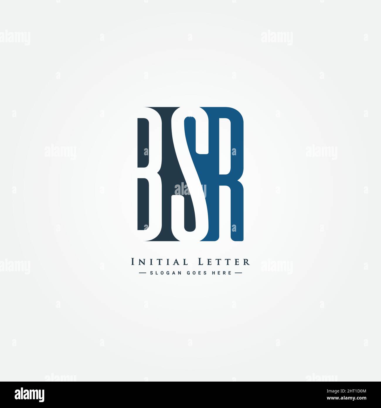Minimal Business Logo für Alphabet BSR - Anfangsbuchstabe B, S und R - Vektor-Logo-Vorlage für Firmennamen-Initialen Stock Vektor