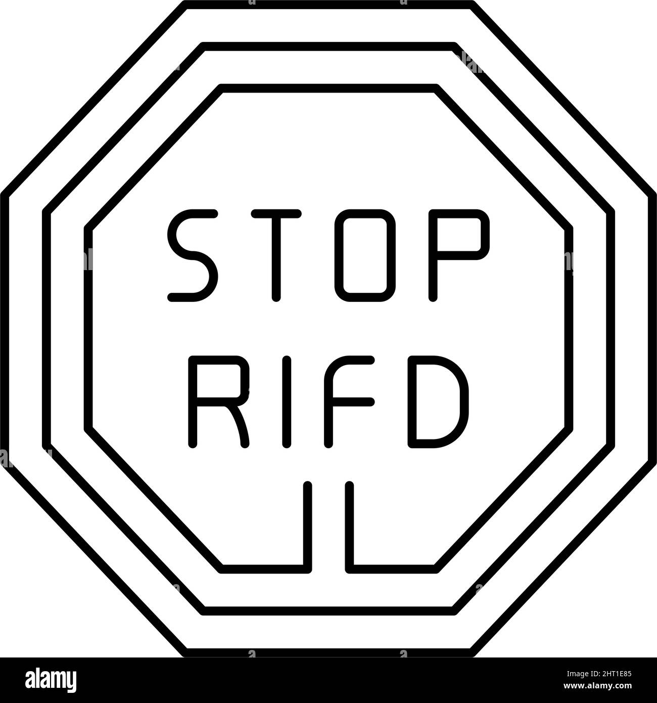 Vektordarstellung für Symbole der RFID-Linie stoppen Stock Vektor